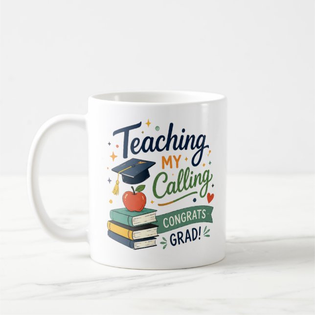 Caneca De Café Presente de Graduação para Professores: Ensinar é  (Esquerda)