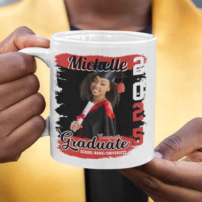 Caneca De Café Presente de Graduação Personalizado Moderno com Fo (Criador carregado)