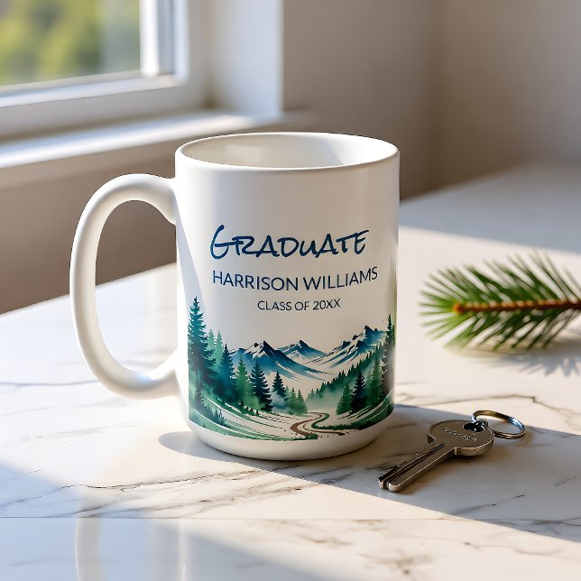 Caneca De Café Presente de Graduado Montanha de Aventura (Criador carregado)