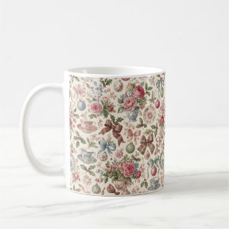 Caneca De Café Presente de Jardim de Rosas Vintage Café Amante Fl
