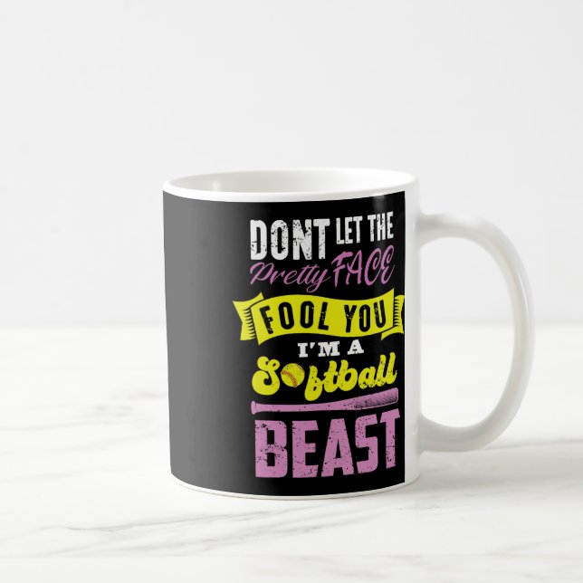 Caneca De Café Presente de Jogo de Softbol de Meninas Rápidas e D (Direita)