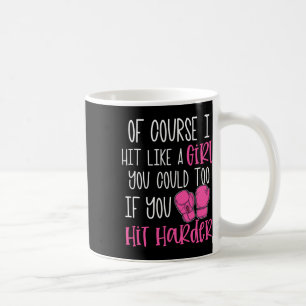 Caneca De Café Presente de Kickboxing Feminino Claro que Eu Acert