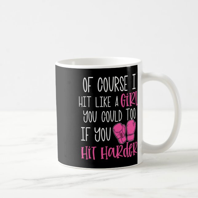 Caneca De Café Presente de Kickboxing Feminino Claro que Eu Acert (Direita)