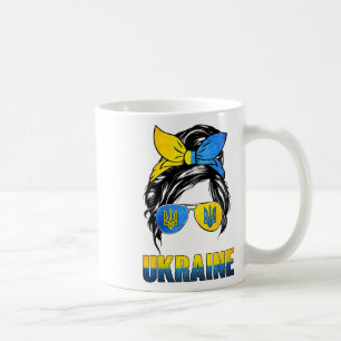 Caneca De Café Presente de laço desarrumado da Ucrânia com a band