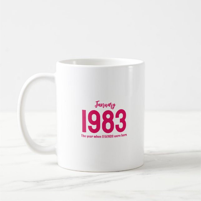 Caneca De Café Presente de legenda de texto personalizável de mês (Esquerda)