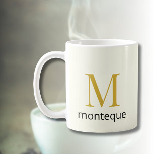 Caneca De Café Presente de Luxo Personalizado com Monograma Cream