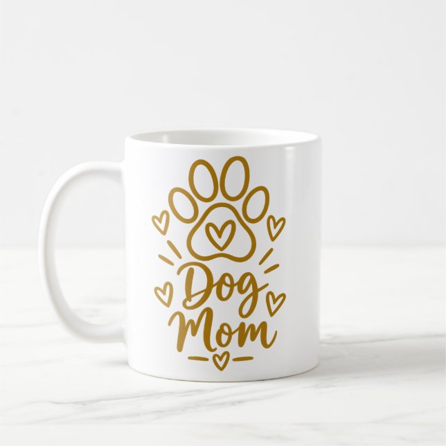 Caneca De Café Presente de Mãe de Cachorro com Estampa de Pata Fo (Esquerda)