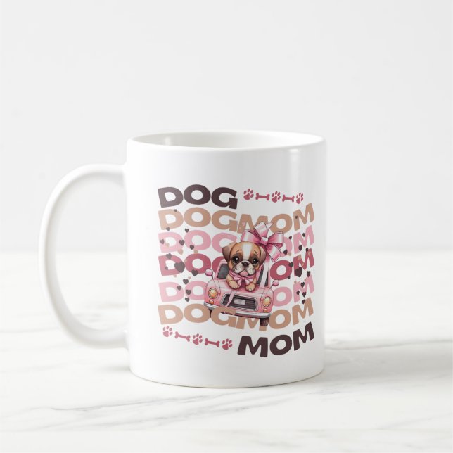 Caneca De Café Presente de Mãe de Cachorro Nome Personalizado Car (Esquerda)