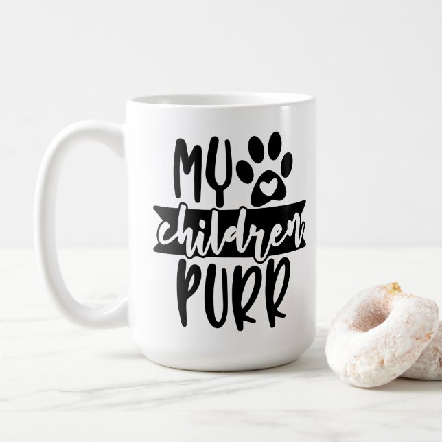 Caneca De Café Presente de Mãe de Gato Fofa Presente Divertido de (Com Donut)