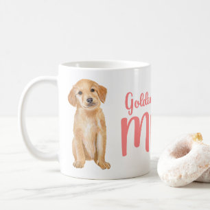 Caneca De Café Presente de Mãe do Golden Retriever Aquarela Cacho