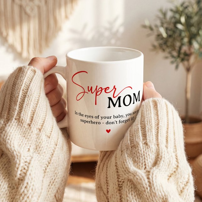 Caneca De Café Presente de Mãe Engraçada, Presente de Mãe Super (Criador carregado)