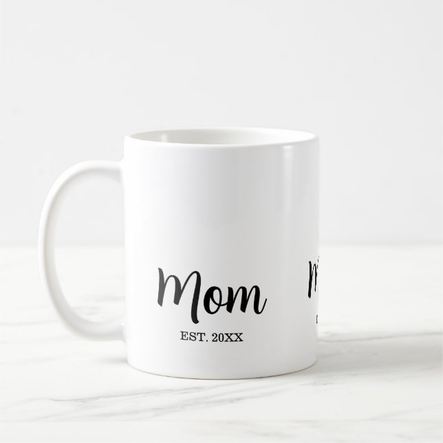 Caneca De Café Presente de Mãe Estabelecida Nova Mãe (Esquerda)