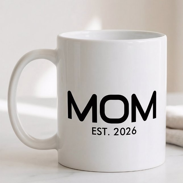 Caneca De Café Presente de Mãe Estabelecida Nova Mãe (Criador carregado)