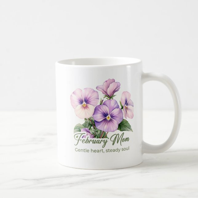 Caneca De Café Presente de Mãe Flor de Nascimento de Fevereiro In (Direita)