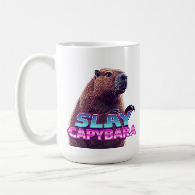 Caneca De Café Presente de Meme de Animal Engraçado Capivara (Esquerda)