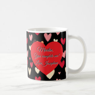 Caneca De Café Presente de mensagem de amor pessoal do dia de os 