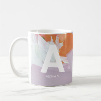 Caneca De Café Presente de Monograma Personalizado de Arte Abstra