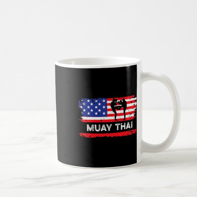 Caneca De Café Presente de Muay Thai da Bandeira Americana Tailân (Direita)