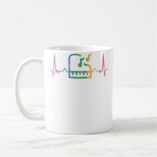Caneca De Café Presente de Mulher para Tocadores de Piano Coração