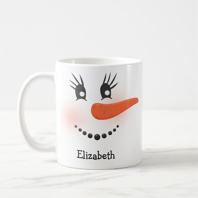 Caneca De Café Presente de Natal Alegre com Rosto de Boneco de Ne (Esquerda)
