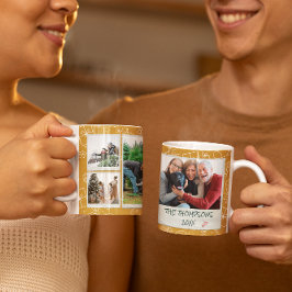 Caneca De Café Presente de Natal Amarelo com Desenhos e Múltiplas