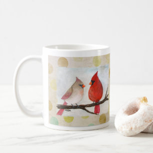 Caneca De Café Presente de Natal Arte de Pássaros de Inverno Casa