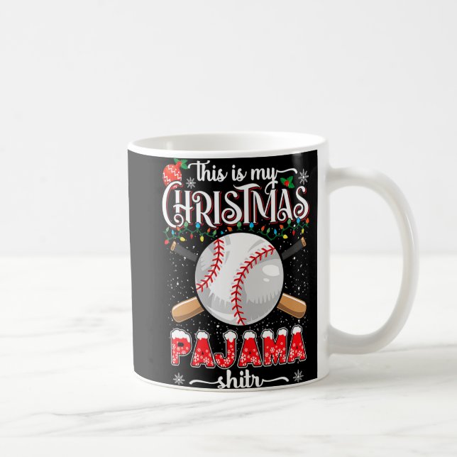 Caneca De Café Presente De Natal De Baseball Este É Meu Paja De N (Direita)