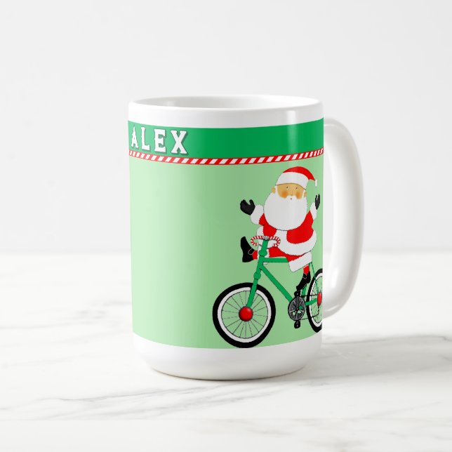 Caneca De Café Presente de Natal de Ciclismo (Frente Esquerda)