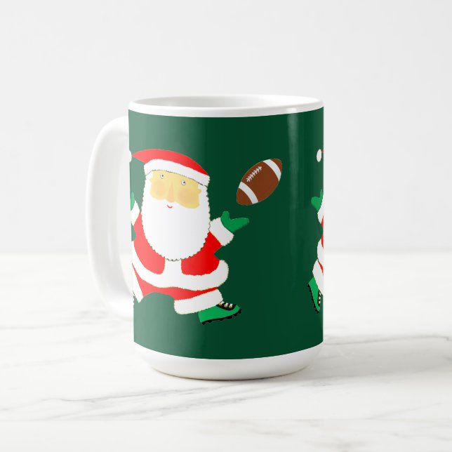 Caneca De Café Presente de Natal de Futebol (Frente Esquerda)
