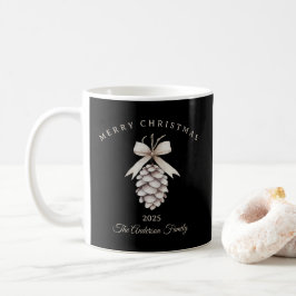 Caneca De Café presente de Natal de pinecone branco creme persona
