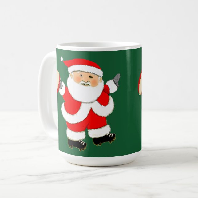 Caneca De Café Presente de Natal de Rugby (Frente Esquerda)