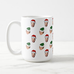 Caneca De Café Presente de Natal de Santa Hat Personalizado Face