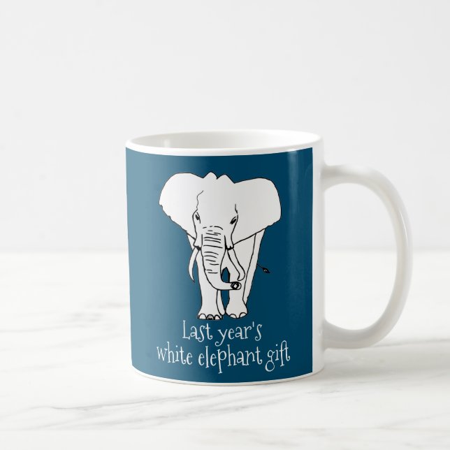 Caneca De Café Presente de Natal Elefante Branco Engraçado Verdad (Direita)