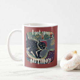 Caneca De Café Presente de Natal Engraçado de Gato Preto Malvado