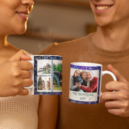 Caneca De Café Presente de Natal Família Foto Estrelas Noturnas 6