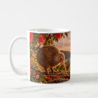 Caneca De Café Presente de Natal Kiwi Bird Pohutukawa Nova Zelând