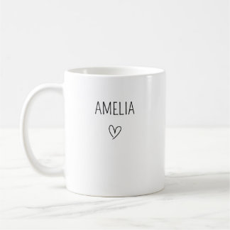 Caneca De Café Presente de Natal Personalizado Nome Moderno Custo