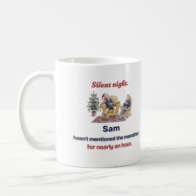 Caneca De Café Presente de Natal Personalizado para Corredores: N (Criador carregado)