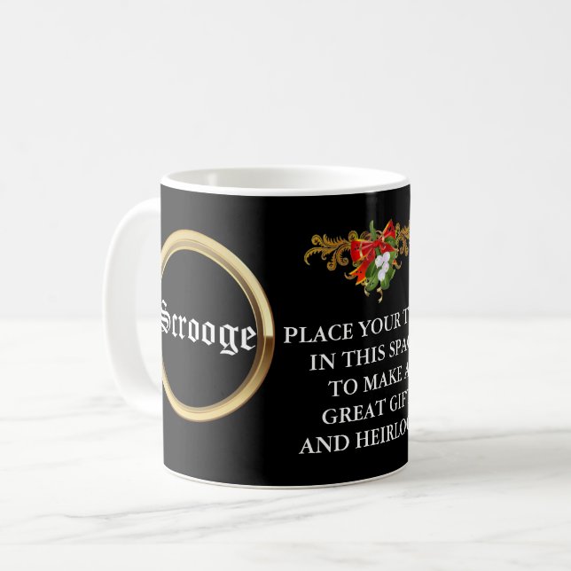 Caneca De Café Presente de Natal Personalizado "SCROOGE 'Bah Humb (Frente Esquerda)
