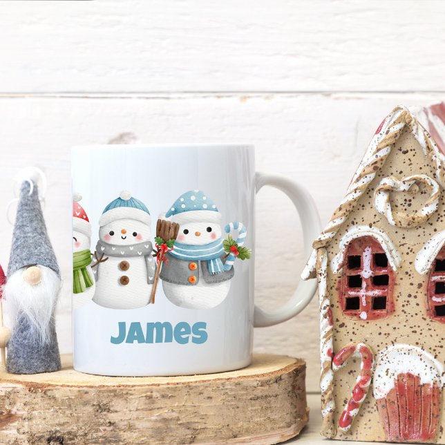 Caneca De Café Presente de Natal Personalizável Feriado de Neve (Criador carregado)