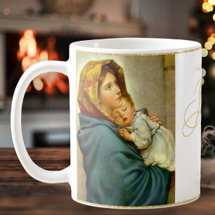 Caneca De Café Presente de Natal Religioso Madonna e Criança Cató