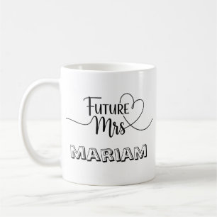 Caneca De Café Presente de Noivado Personalizado Futura Sra [Nome