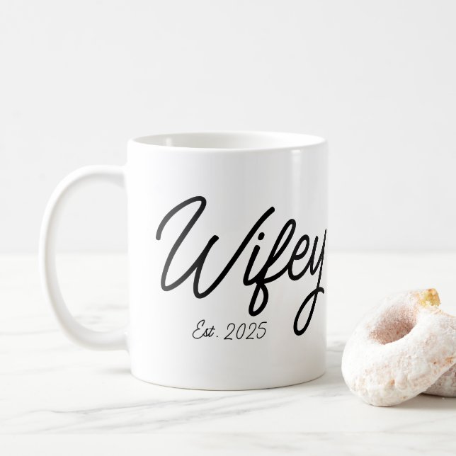Caneca De Café Presente de Noivado Personalizado para Ela Noiva (Com Donut)