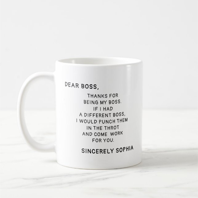 Caneca De Café Presente de Nome Personalizado para Melhor Amigo C (Esquerda)