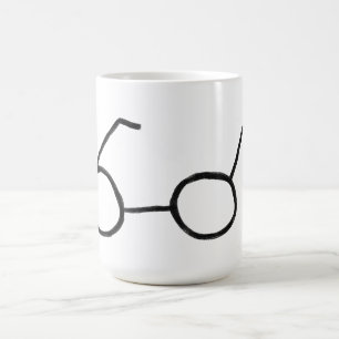 Caneca De Café Presente de Óculos Redondos Desenhados à Mão Simpl