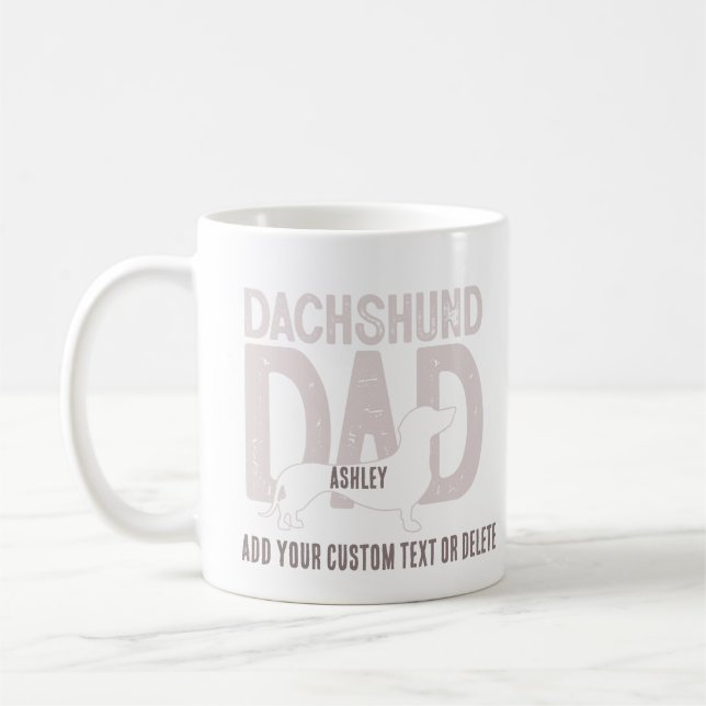 Caneca De Café Presente de Pai de Pai de Dachshund (Esquerda)