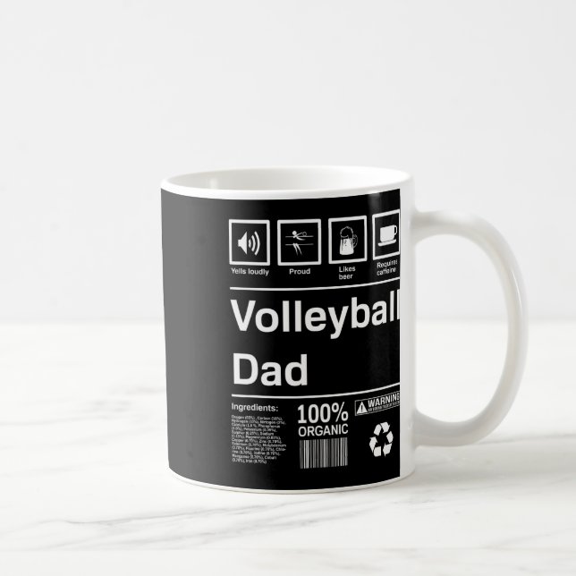 Caneca De Café Presente de Pai de Voleibol (Direita)