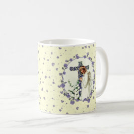 Caneca De Café Presente de Páscoa de Anjo de Rezação Vintage