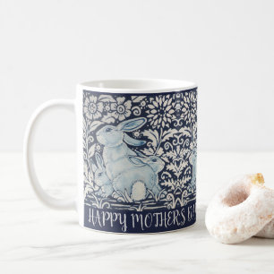 Caneca De Café Presente de Páscoa de coelho azul e coelho branco