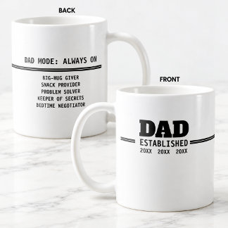 Caneca De Café Presente de Paternidade Estabelecida para Pai Mode